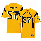 West Virginia Mountaineers 57 Adam Pankey Gold College Football Jersey Dzhi